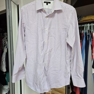 Banana Republic Lavender Checkered Dress Shirt L